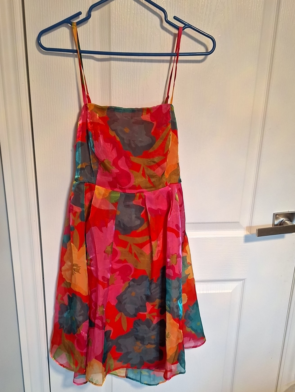 Peach Love California Multicolor Floral Spaghetti-Strap Dress